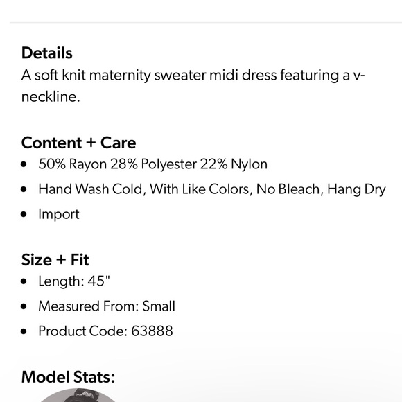 Mauve Sleeveless V-Neck Maternity Sweater Dress - Picture 6 of 6